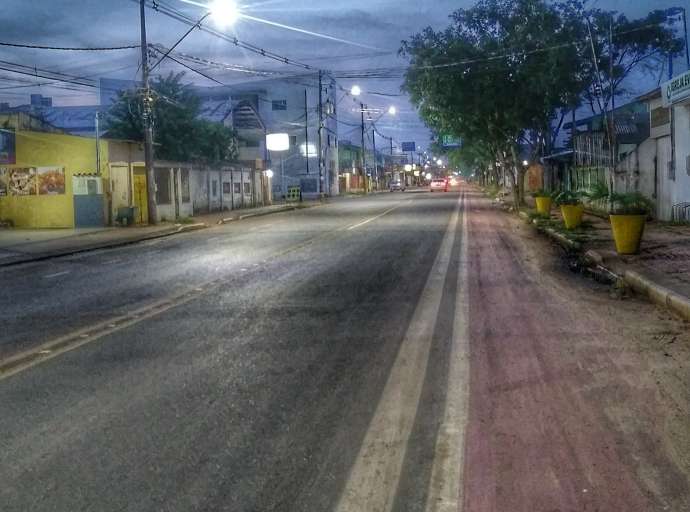 Baixada da Sobral praticamente deserta por causa do coronavírus