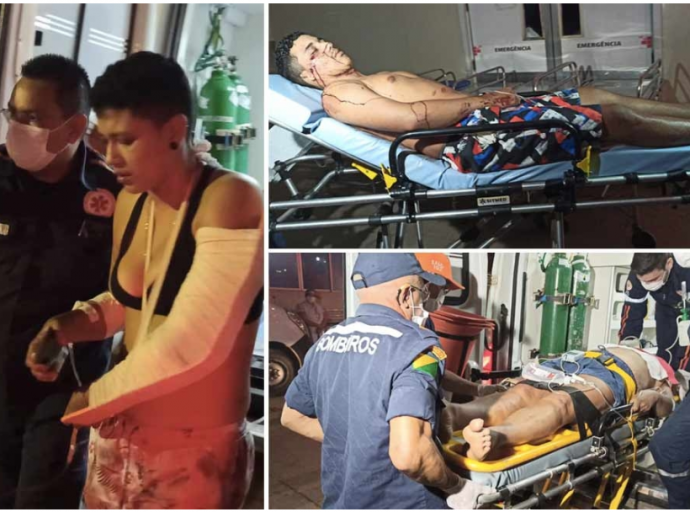 Criminosos atiram em 3 pessoas da mesma família no perigoso bairro Novo Calafate;  feridos são levados para o Pronto Socorro
