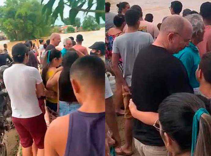 Festival do Caos: vivendo cheia catastrófica e pandemia, centenas transformam centro alagado de Sena em "balneário"; deputado é flagrado