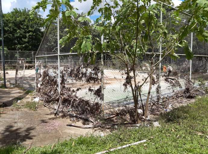 Um mês após enchente do rio, parque São Francisco vira abrigo de lixo e entulho