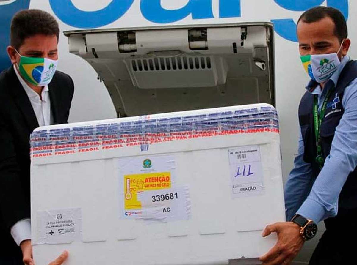 Acre recebe nesta quarta-feira mais 5,8 mil doses da vacina Coronavac