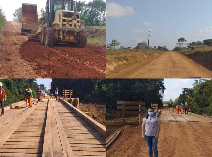 Vereadora Cleyde Oliveira vistoria construção da ponte e obras no Ramal do Dezesseis, que liga distrito de Campinas à Vila Plácido