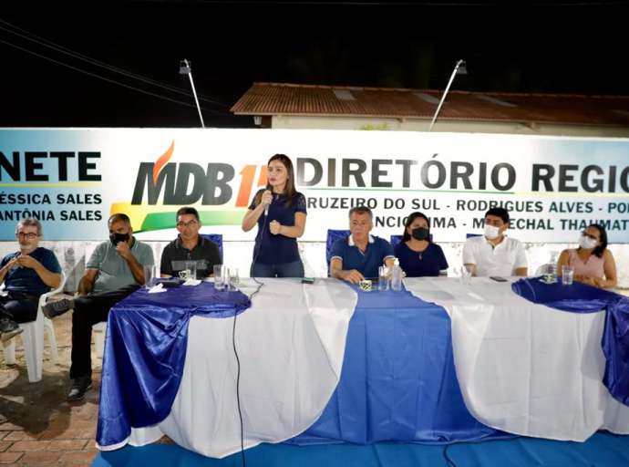 MDB de Cruzeiro do Sul reforça apoio a Jéssica Sales na disputa pelo Senado