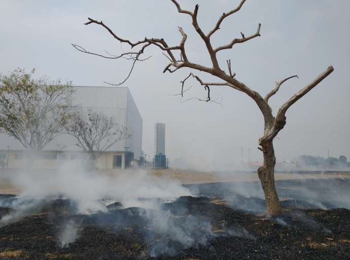 Focos de incêndio devastam antigo Ceja da Baixada da Sobral; fumaça invade avenida principal
