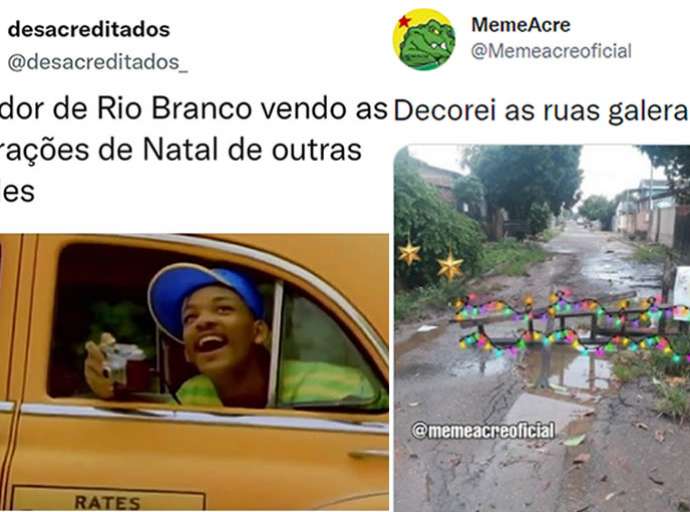 Falta de decoração natalina em Rio Branco vira chacota e meme nas redes sociais