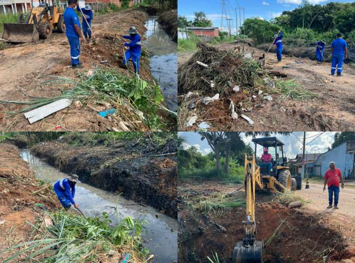 Secretaria Municipal de Cuidados com a Cidade realiza trabalhos de limpeza e desobstrução de 86 córregos nos bairros de Rio Branco