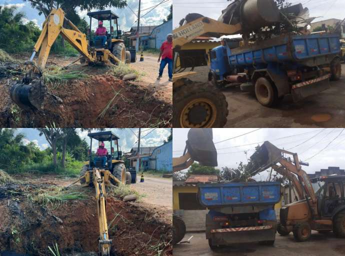 Secretaria Municipal de Cuidados com a Cidade reforça trabalhos de limpeza com a locação de máquinas pesadas