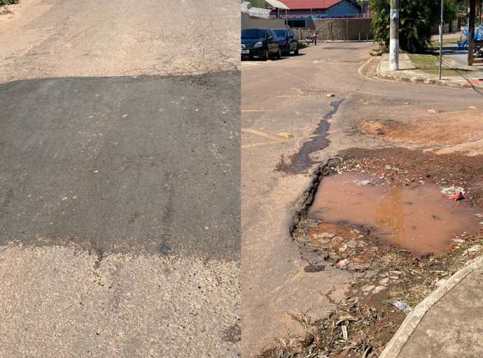 Prefeitura tapa buraco e "esquece" de outro no Tropical, diz morador