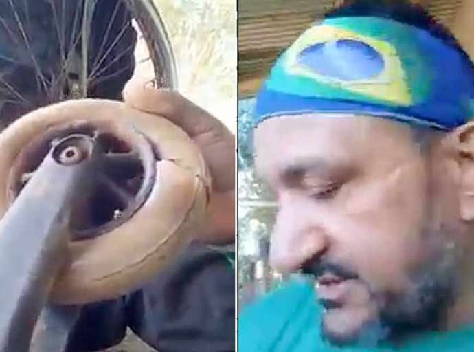 Vendedor de refresco cadeirante fica indignado com Bocalom por causa de má condição de ramal que causou prejuízo em sua cadeira de de roda