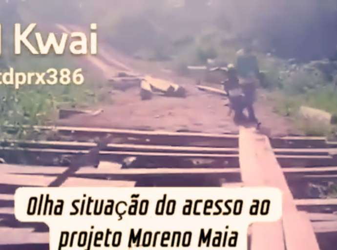 Vídeo: moradores denunciam situação caótica de ponte no Moreno Maia, zona rural de Rio Branco